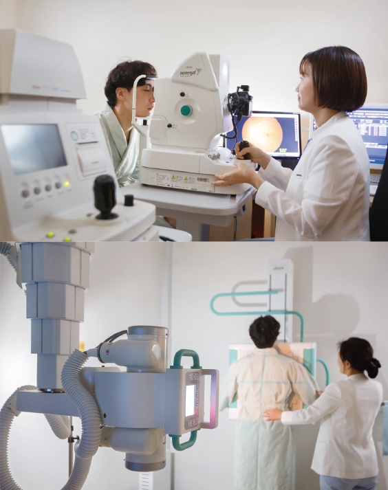 분당서울대병원 건강증진센터 내부 안과검사실과 흉부촬영실