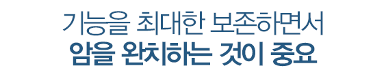기능을 최대한 보존하면서 암을 완치하는 것이 중요