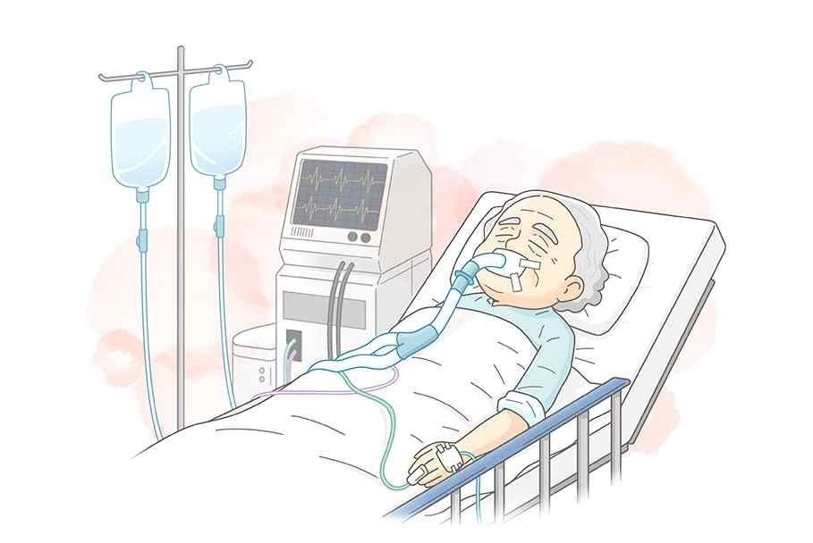 연명의료를 받고 있는 환자 예시 그림